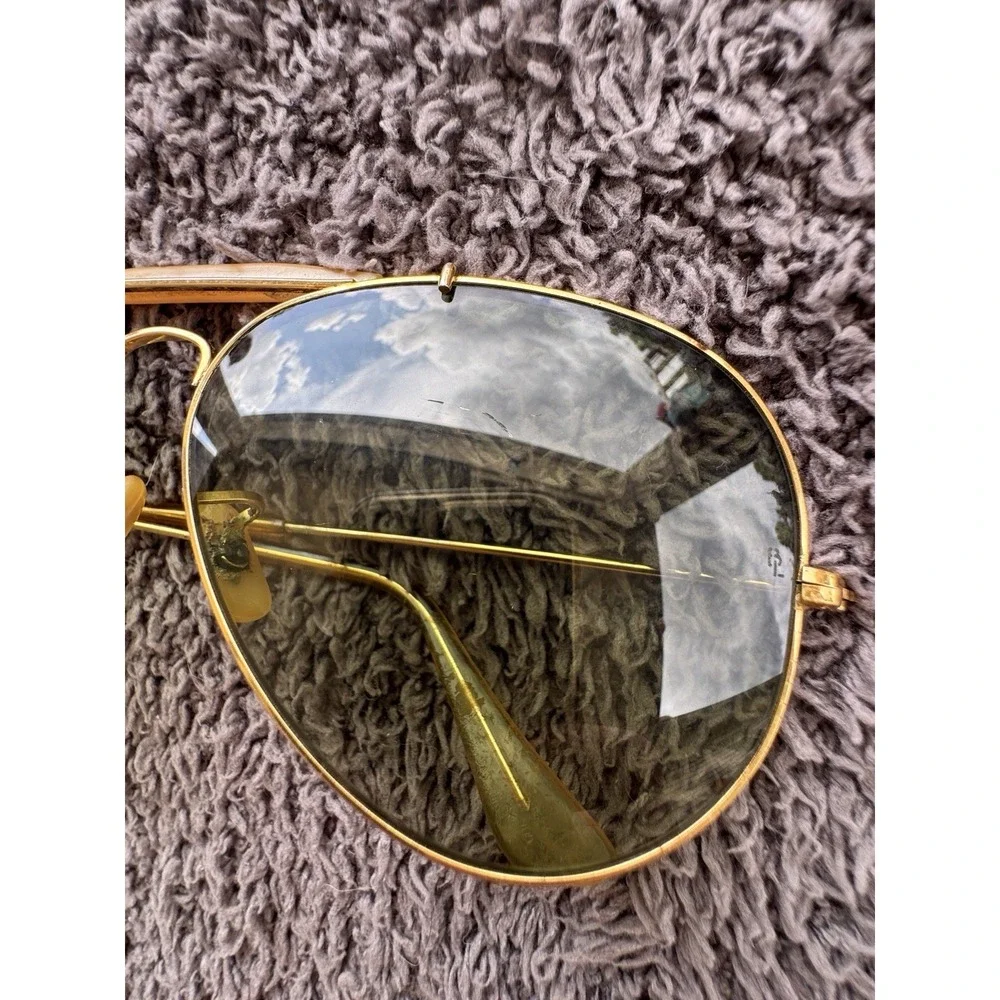 Vintage B&L Ray Ban Aviator Sunglasses  USA 62-14 etched lenses G-15